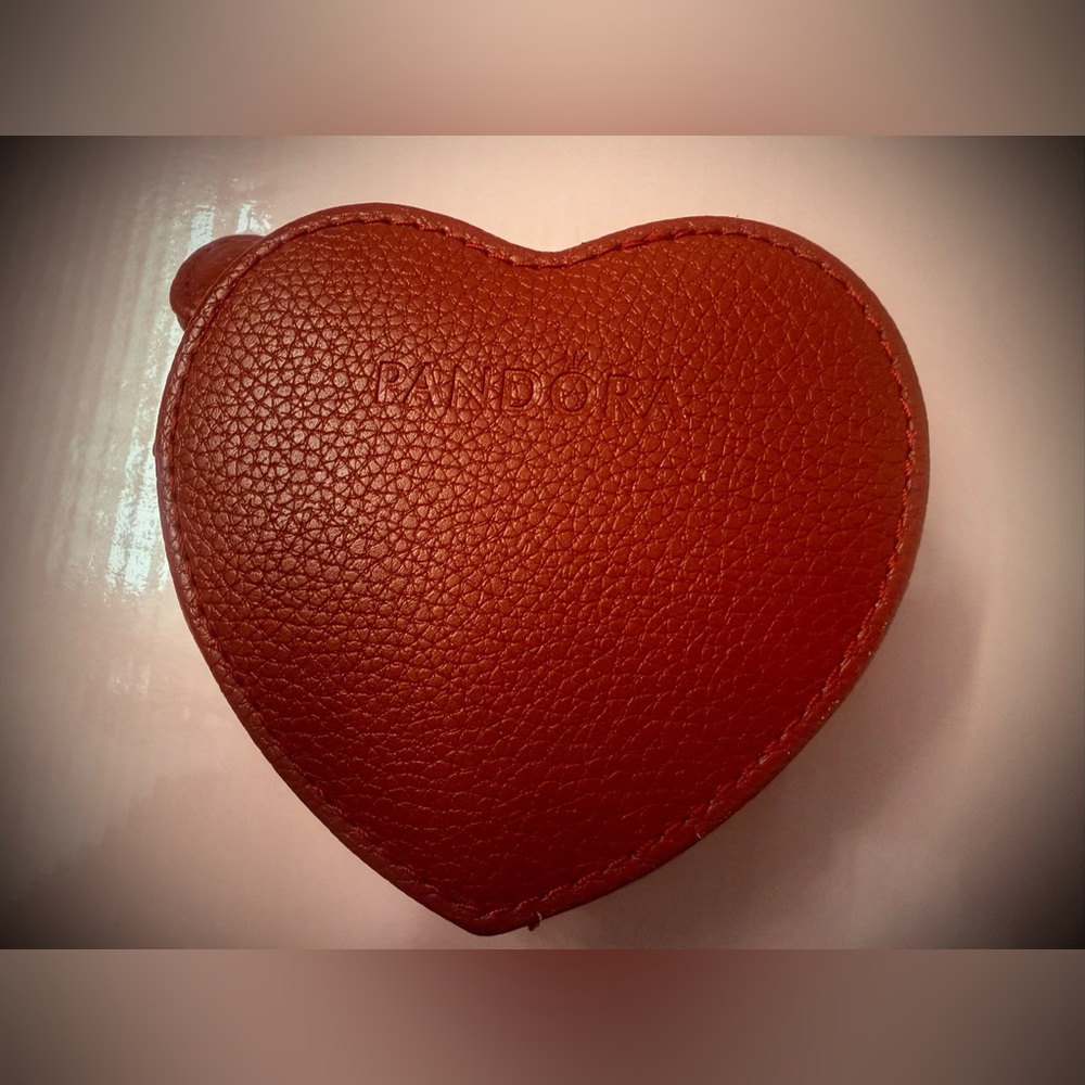 Pandora EUC Heart-Shaped Red Leather Case
